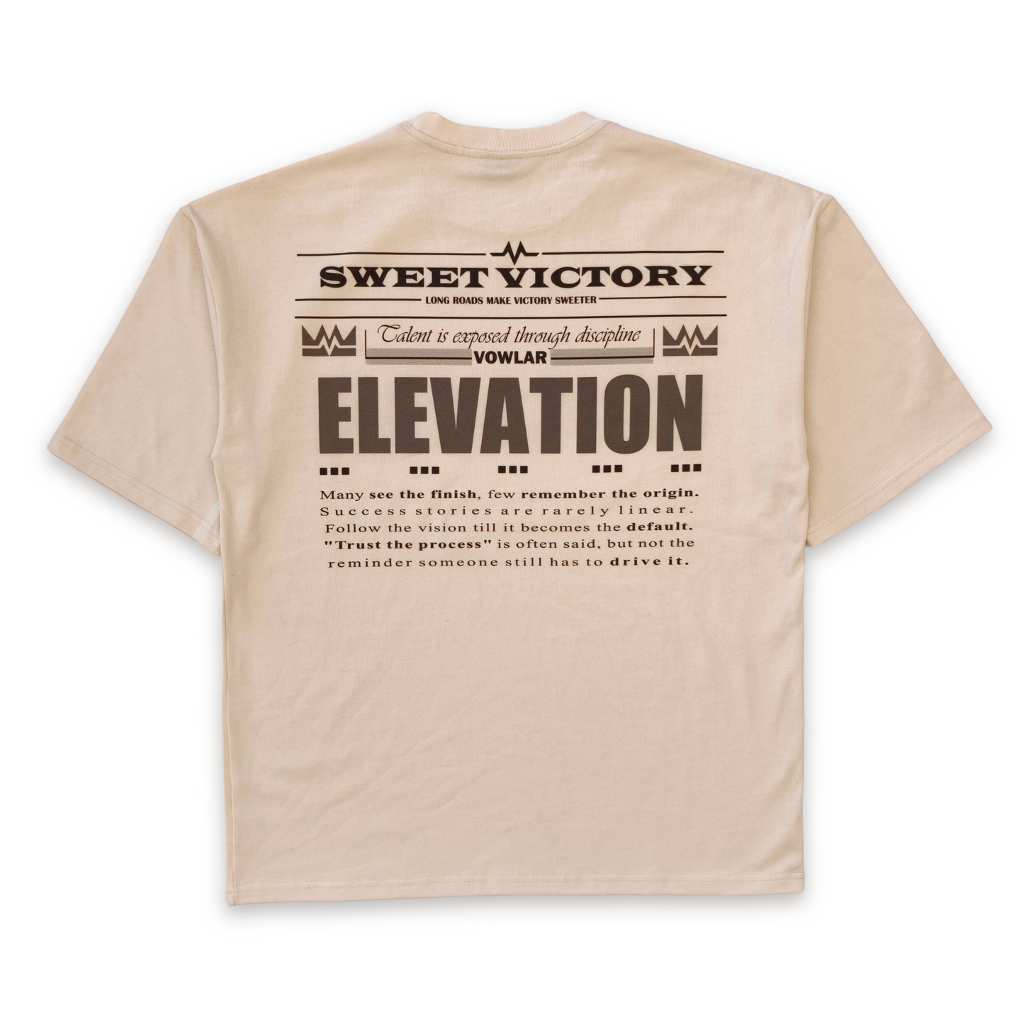 VOWLAR "ELEVATION" SHIRT - Boxy Oversized Heavyweight T-Shirt (Beige)