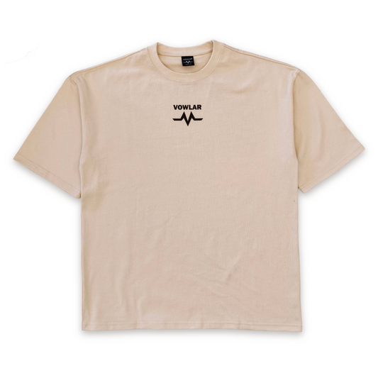 VOWLAR "ELEVATION" SHIRT - Boxy Oversized Heavyweight T-Shirt (Beige)