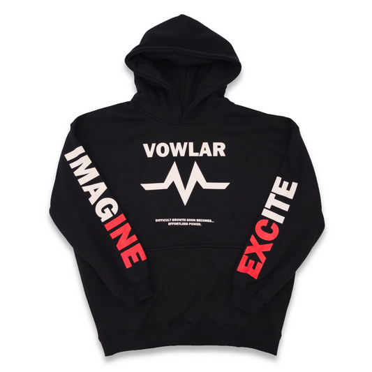 VOWLAR "AIRBORNE" - Boxy Oversized Hoodie (Black)