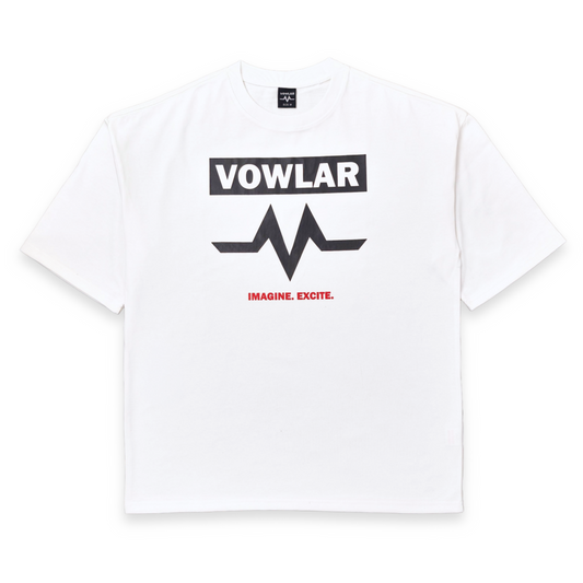 VOWLAR Signature Shirt - Boxy Oversized T-shirt (White)