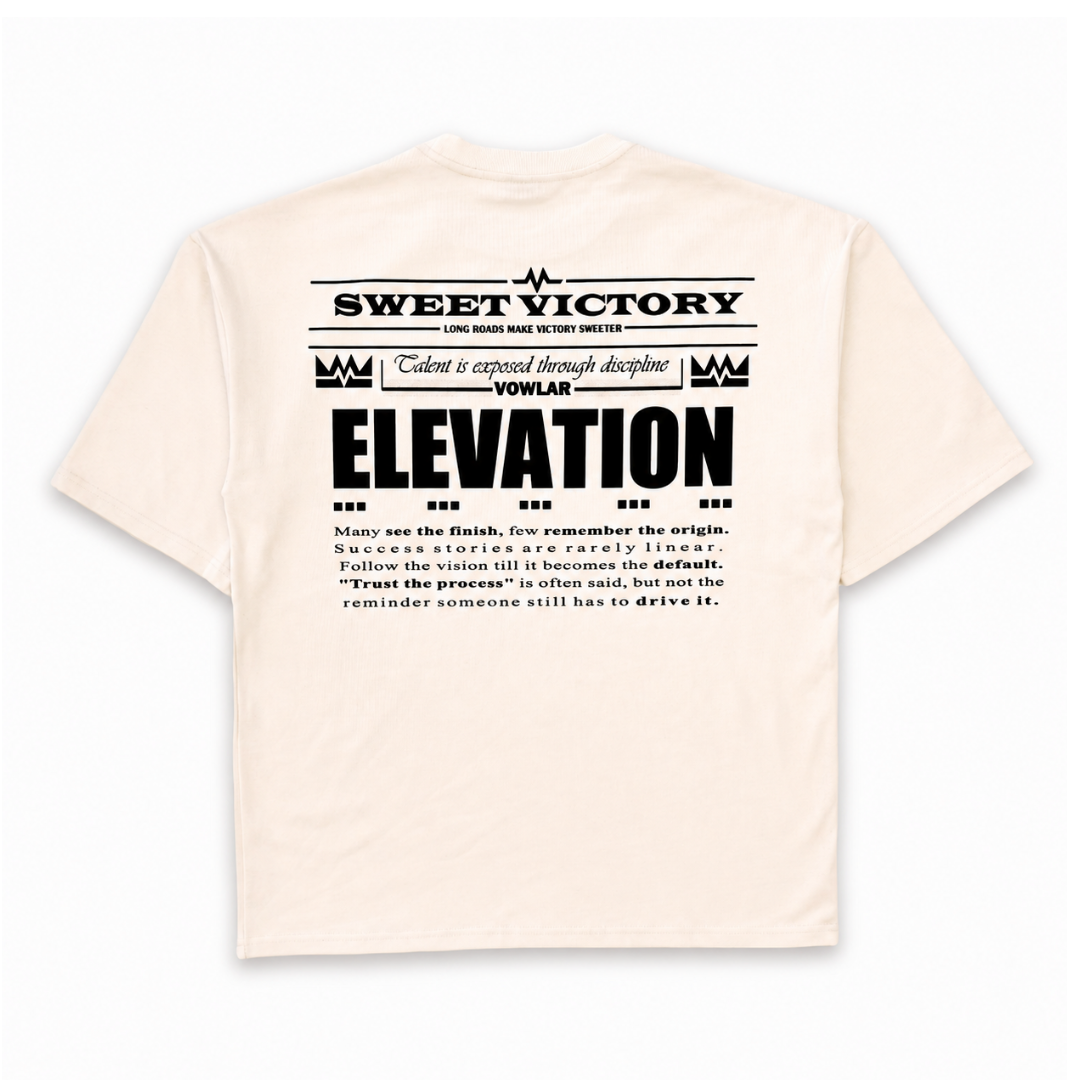 VOWLAR "ELEVATION" Shirt - Boxy Oversized T-Shirt (Beige)